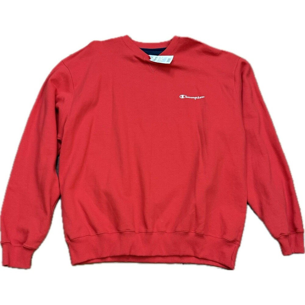 Champion Mens XL Classic Fit Logo Heavy Sweatshirt Red Y2K NWT *READ*